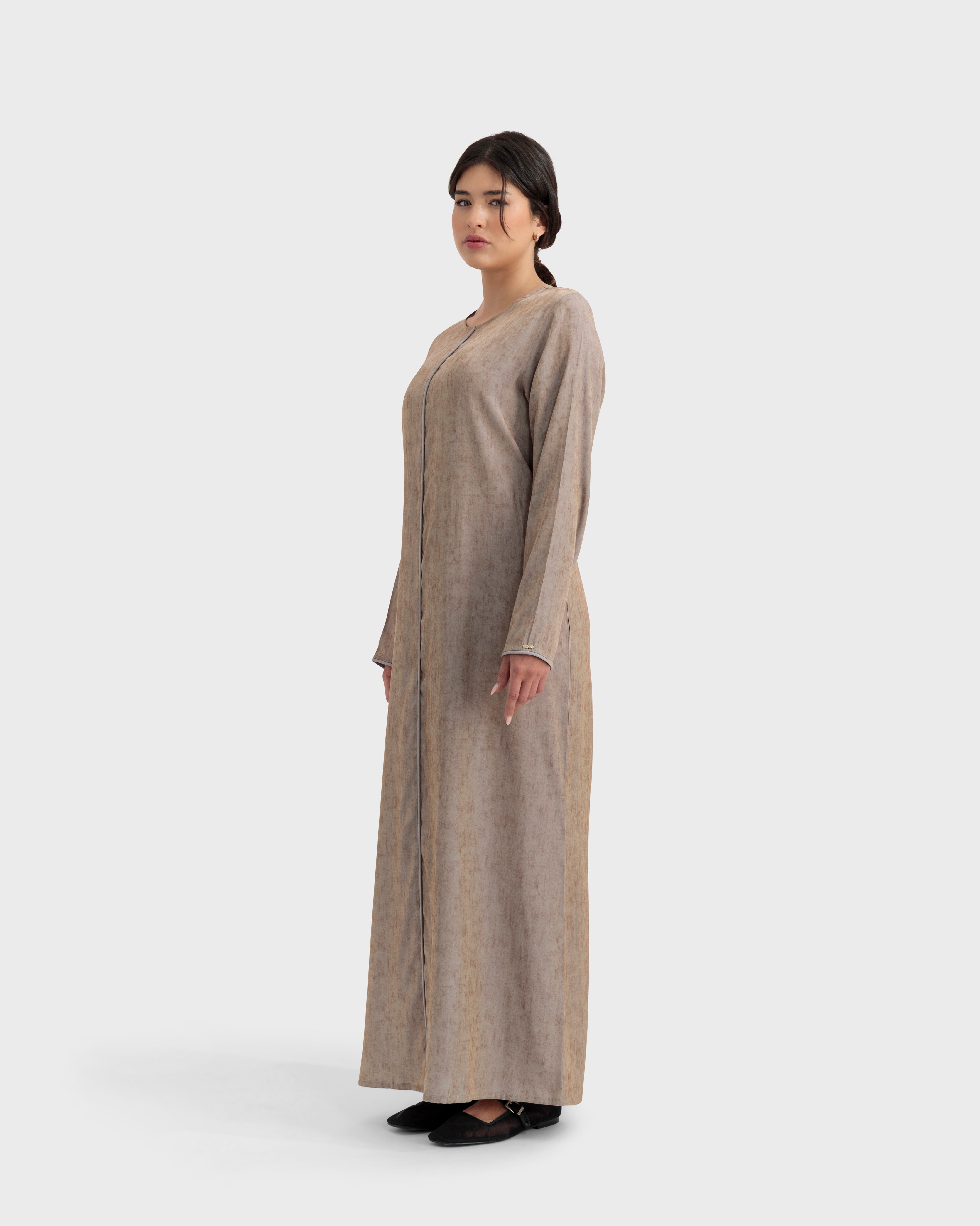 AMARA ABAYA ASH BROWN PRINTED