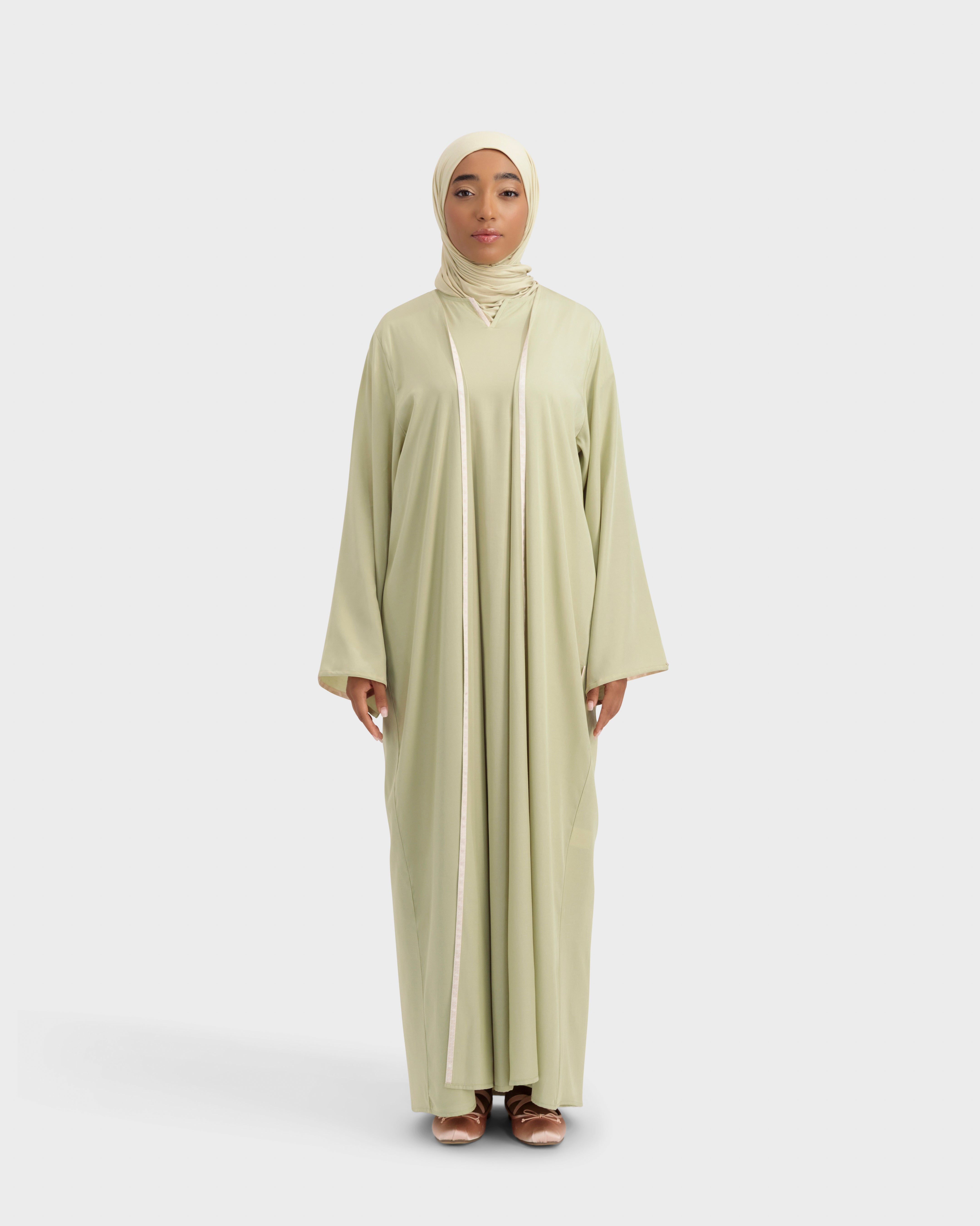 RAENI KIMONO GREEN BEIGE