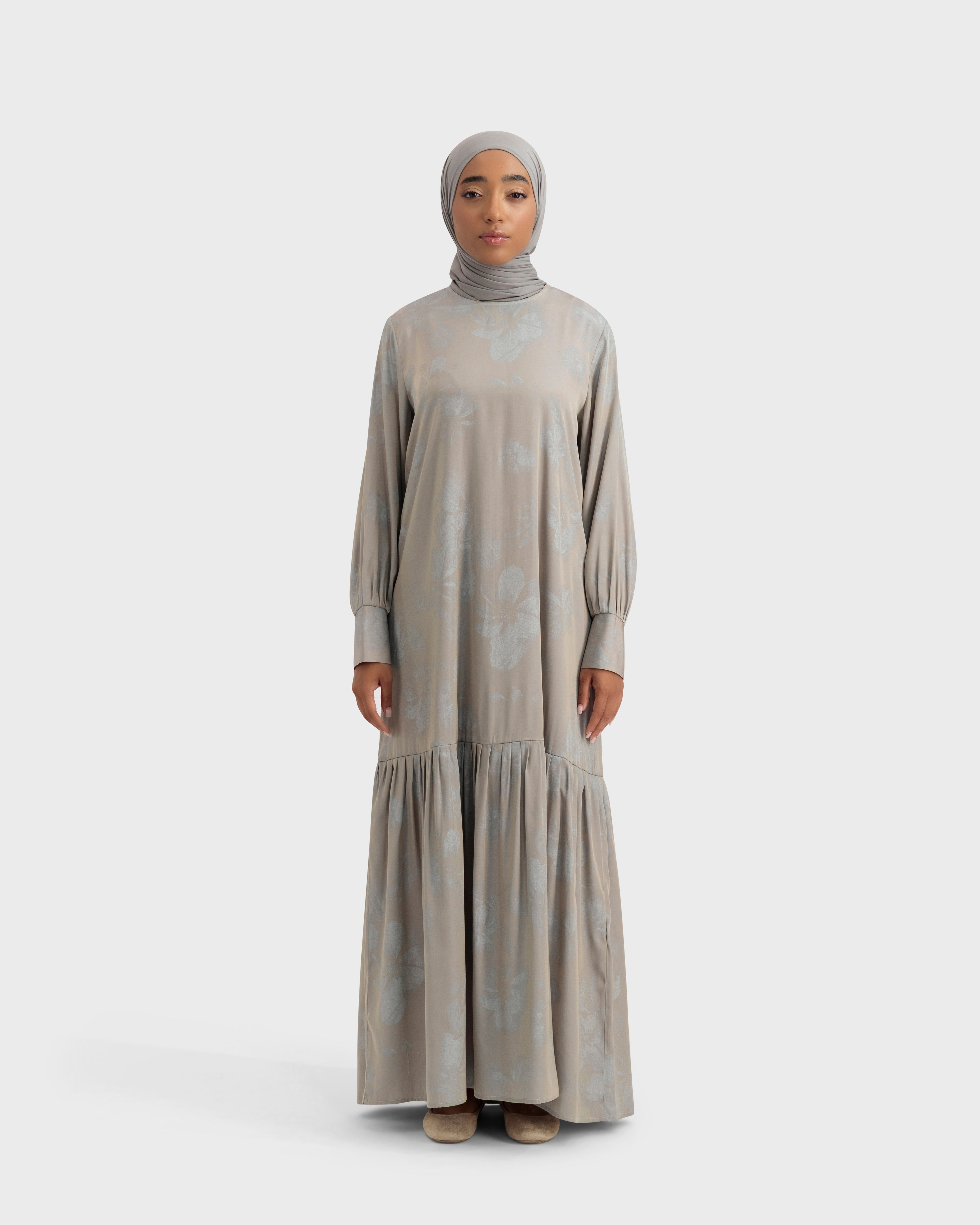 LUNA DRESS LIGHT TAUPE SHIMMER