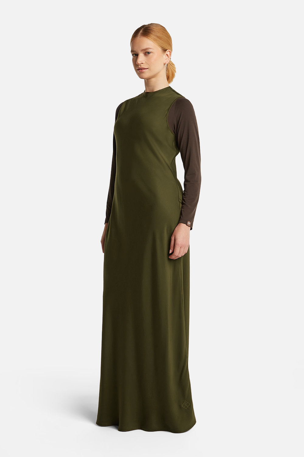 RANA SLEEVELESS DRESS <span>DEEP OLIVE</span>