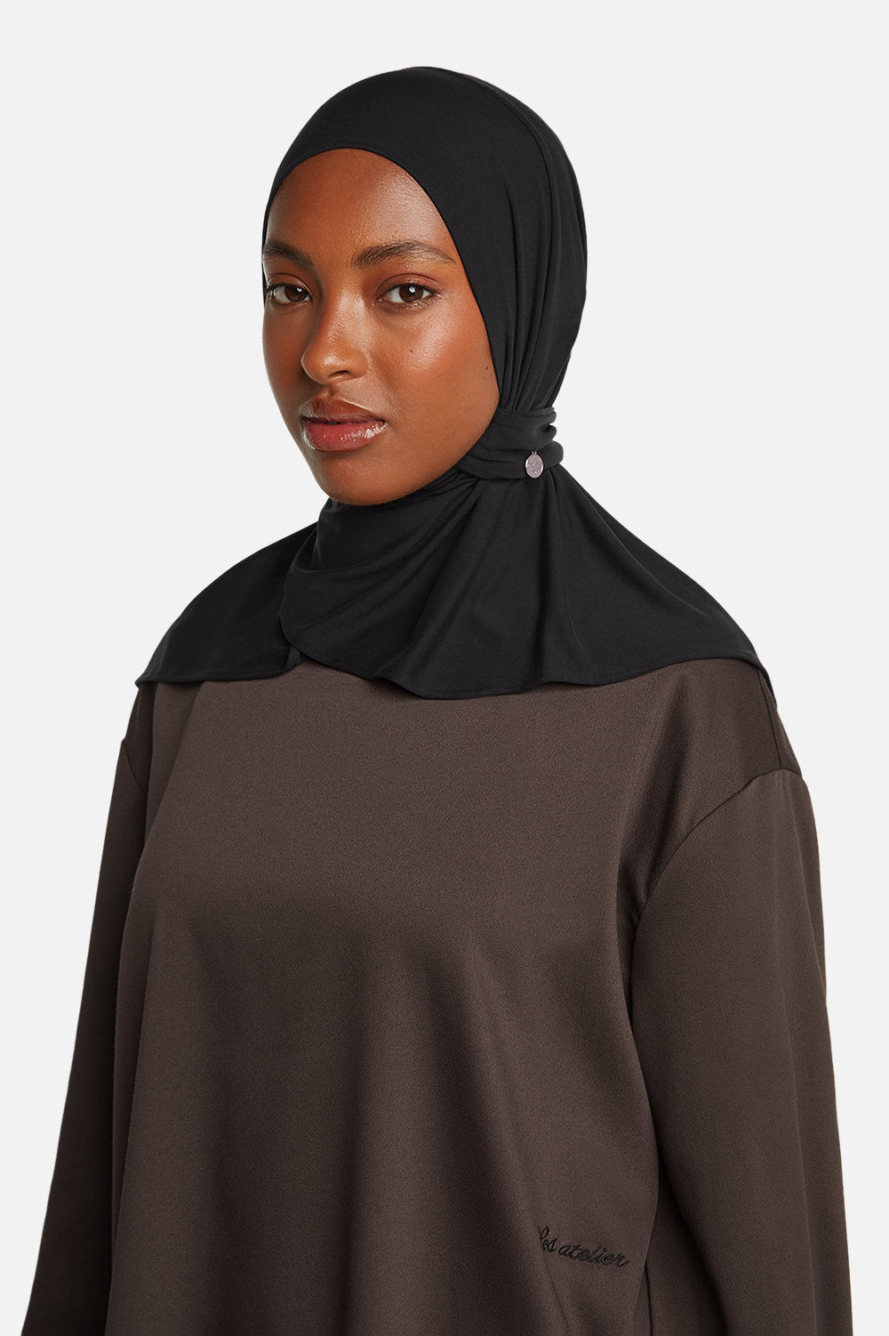MODAL PULL ON SCARF SHORT <span>BLACK</span>