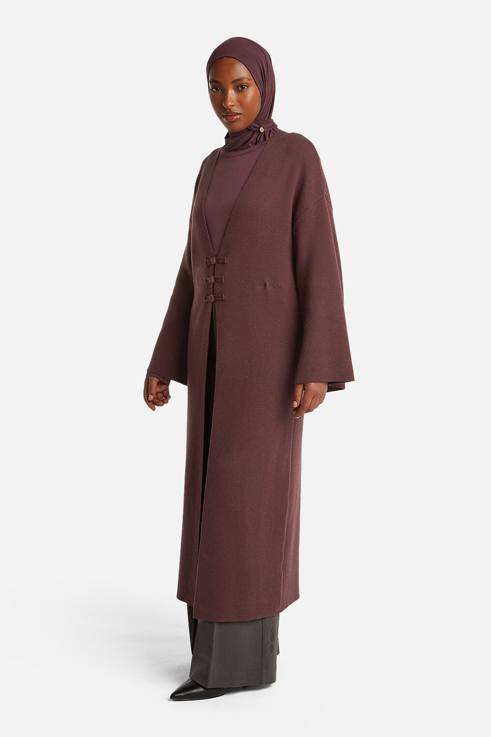ZINEB CARDIGAN <span>AUBERGINE</span>