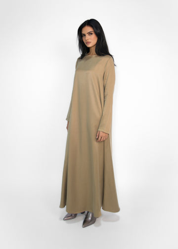 CORAL DRESS KHAKI GOLD
