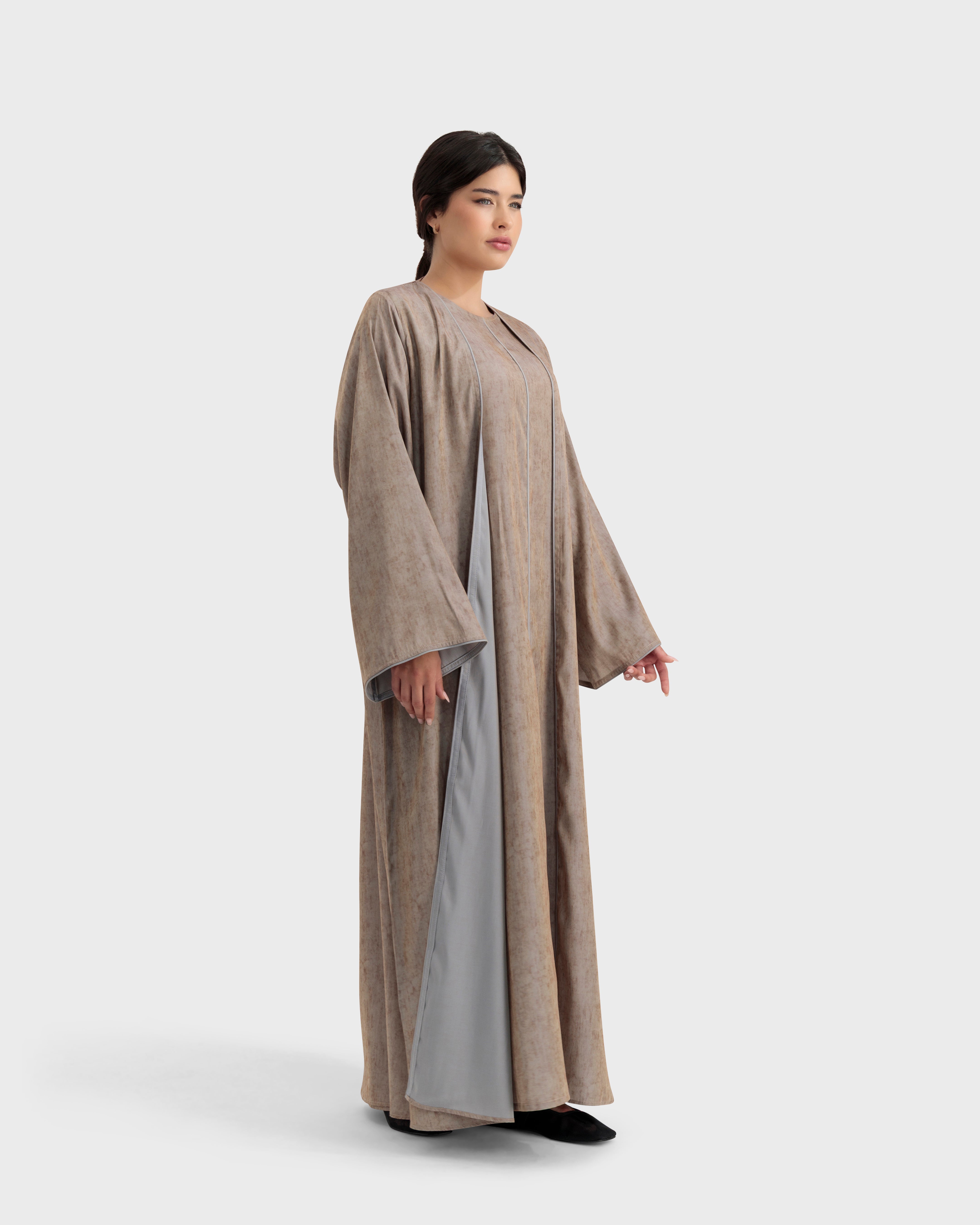 MOANA DRESS ASH BROWN PRINTED