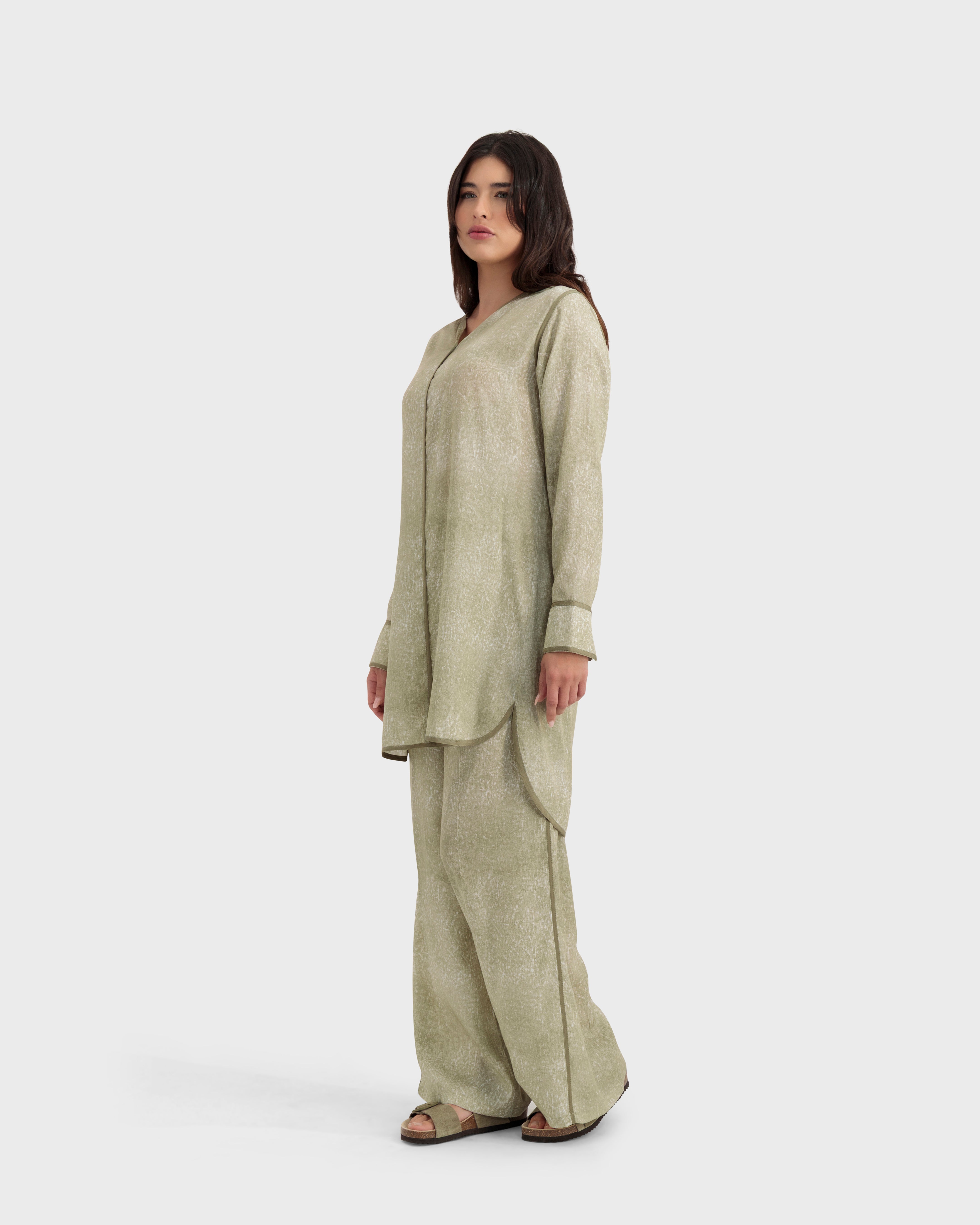 MAYA BLOUSE OLIVE GREEN PRINTED