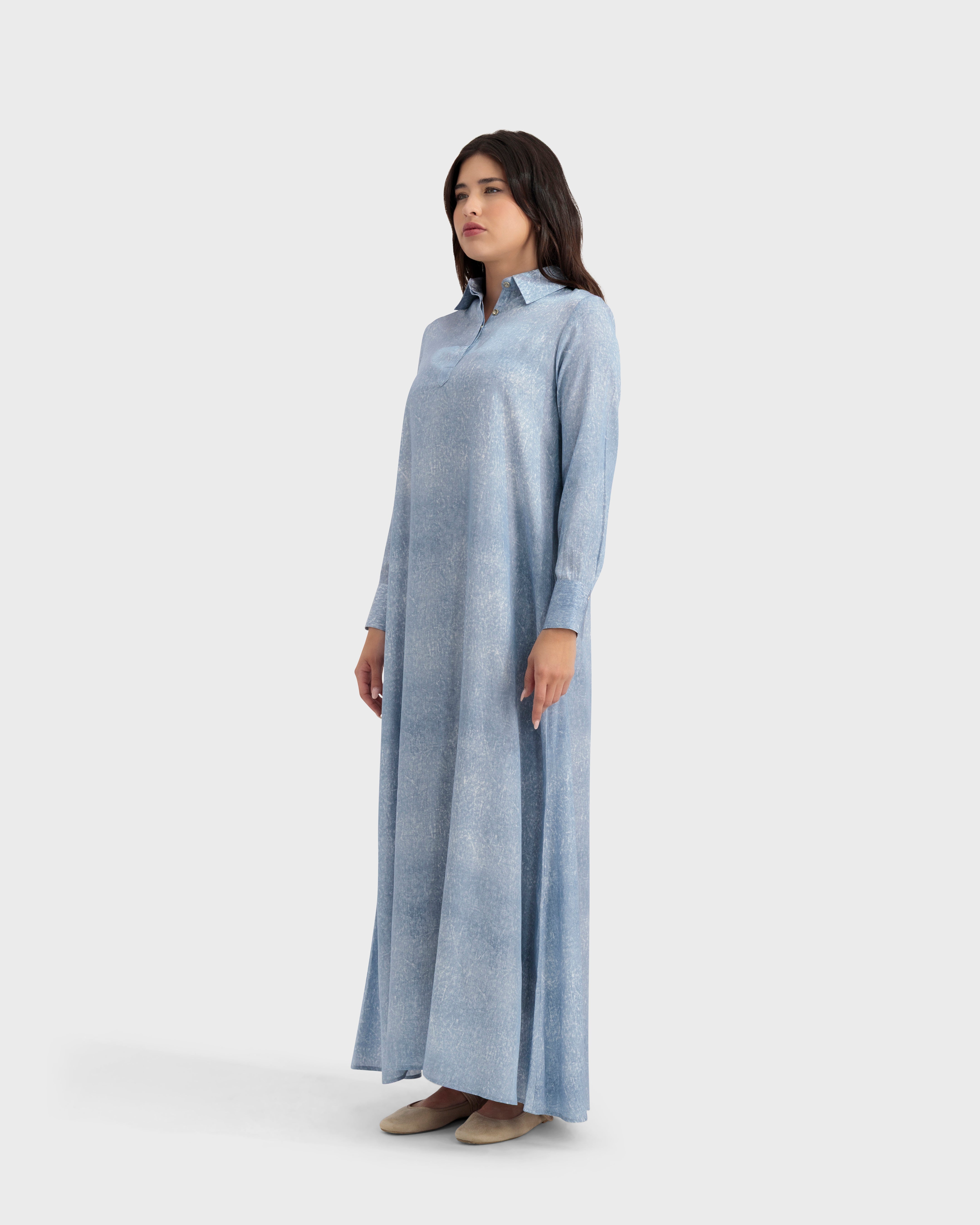 MARINA BLOUSE DRESS DENIM BLUE