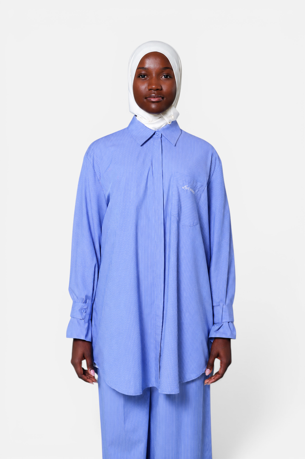 SALMIA SHIRT <span>BLUE WHITE STRIPES</span>