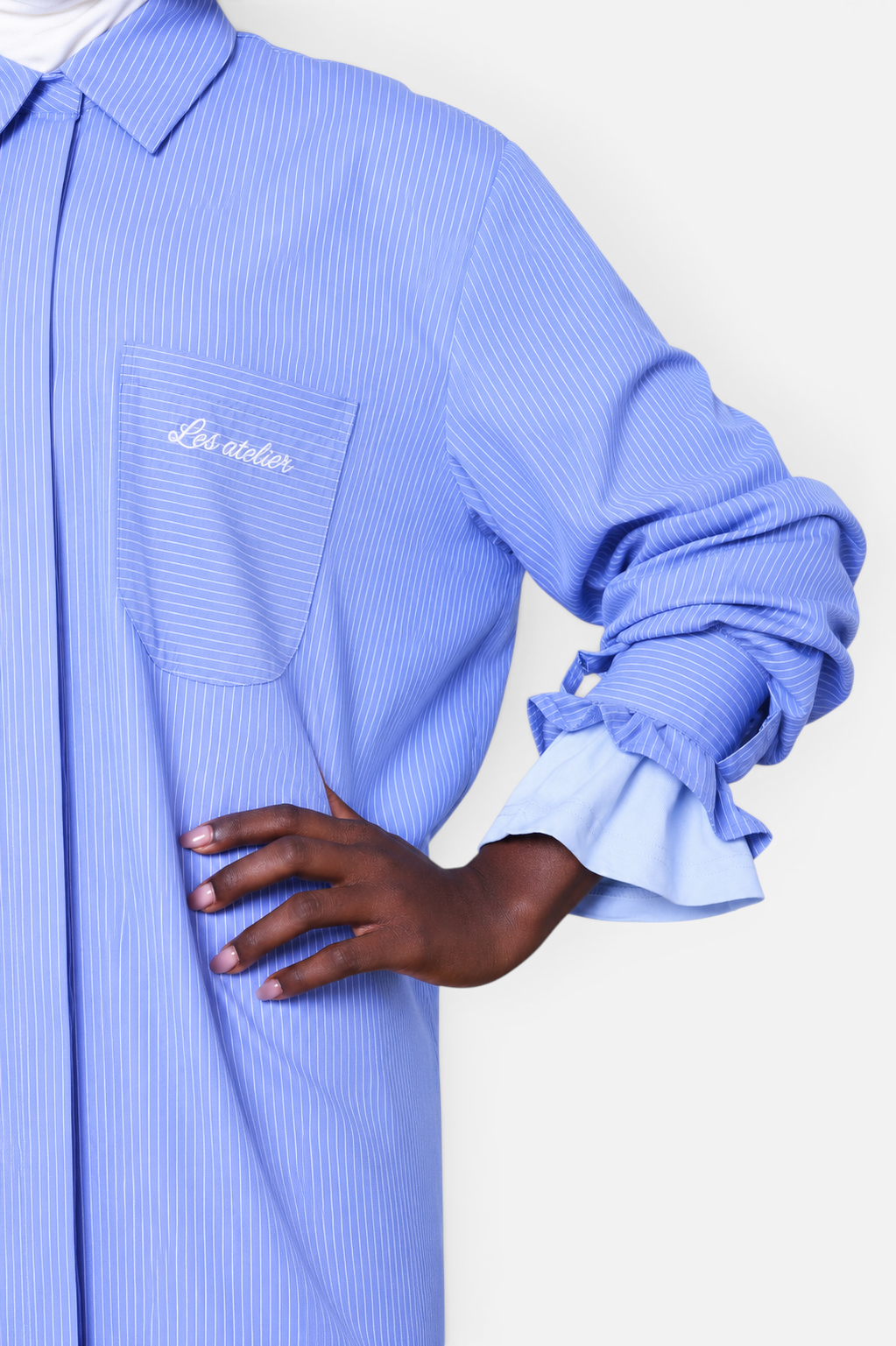 SALMIA SHIRT <span>BLUE WHITE STRIPES</span>