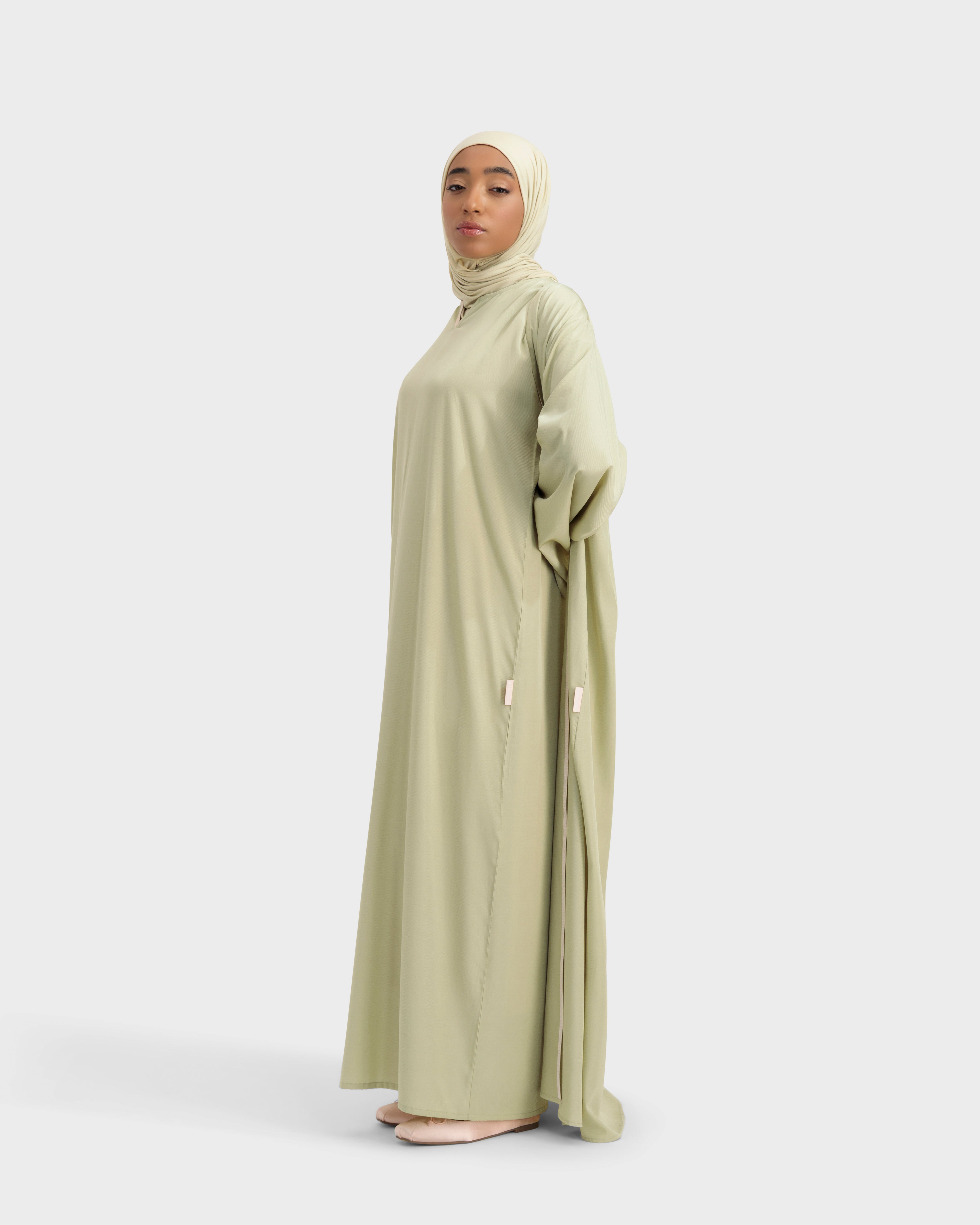 LANI DRESS GREEN BEIGE