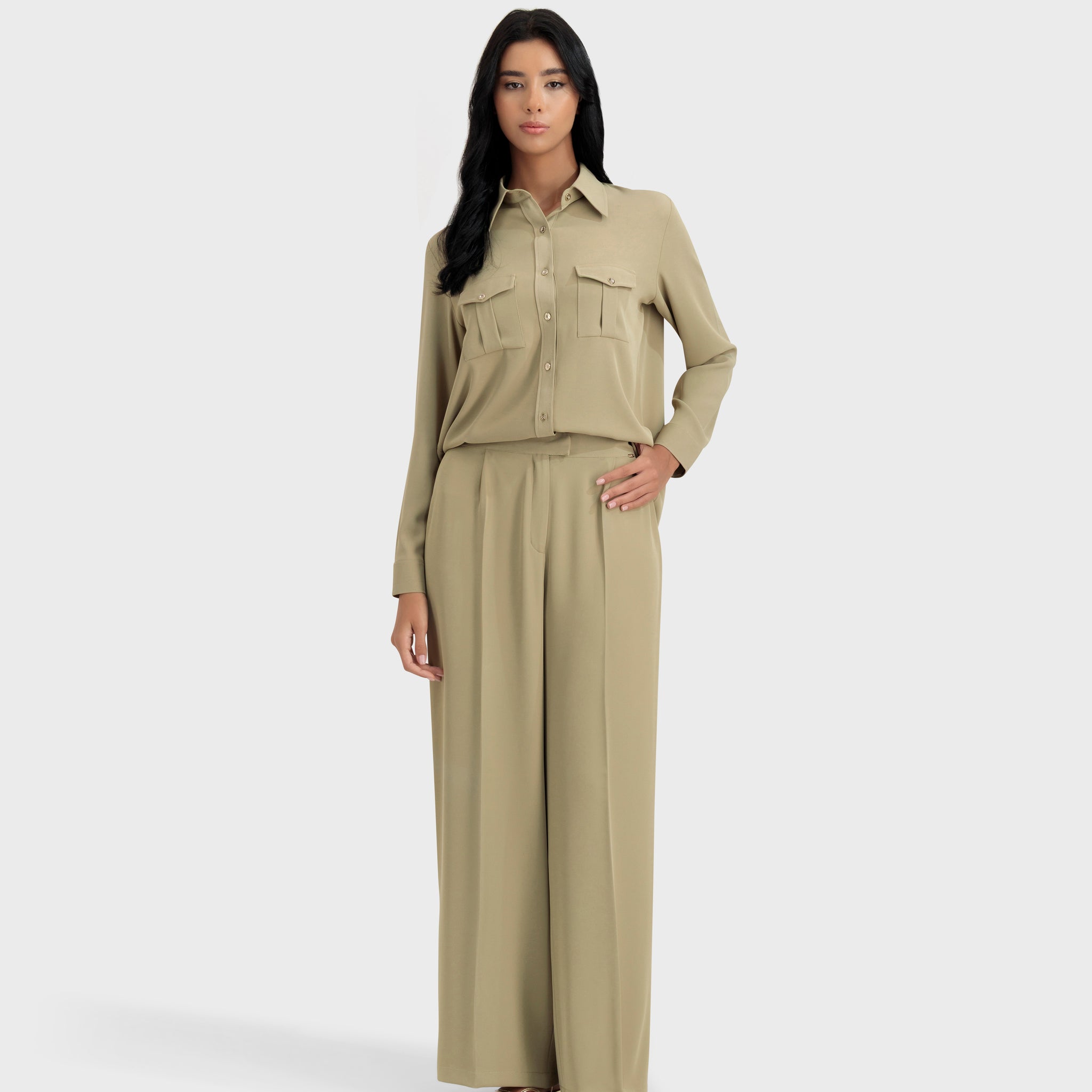 MIA PANTS GREEN BEIGE