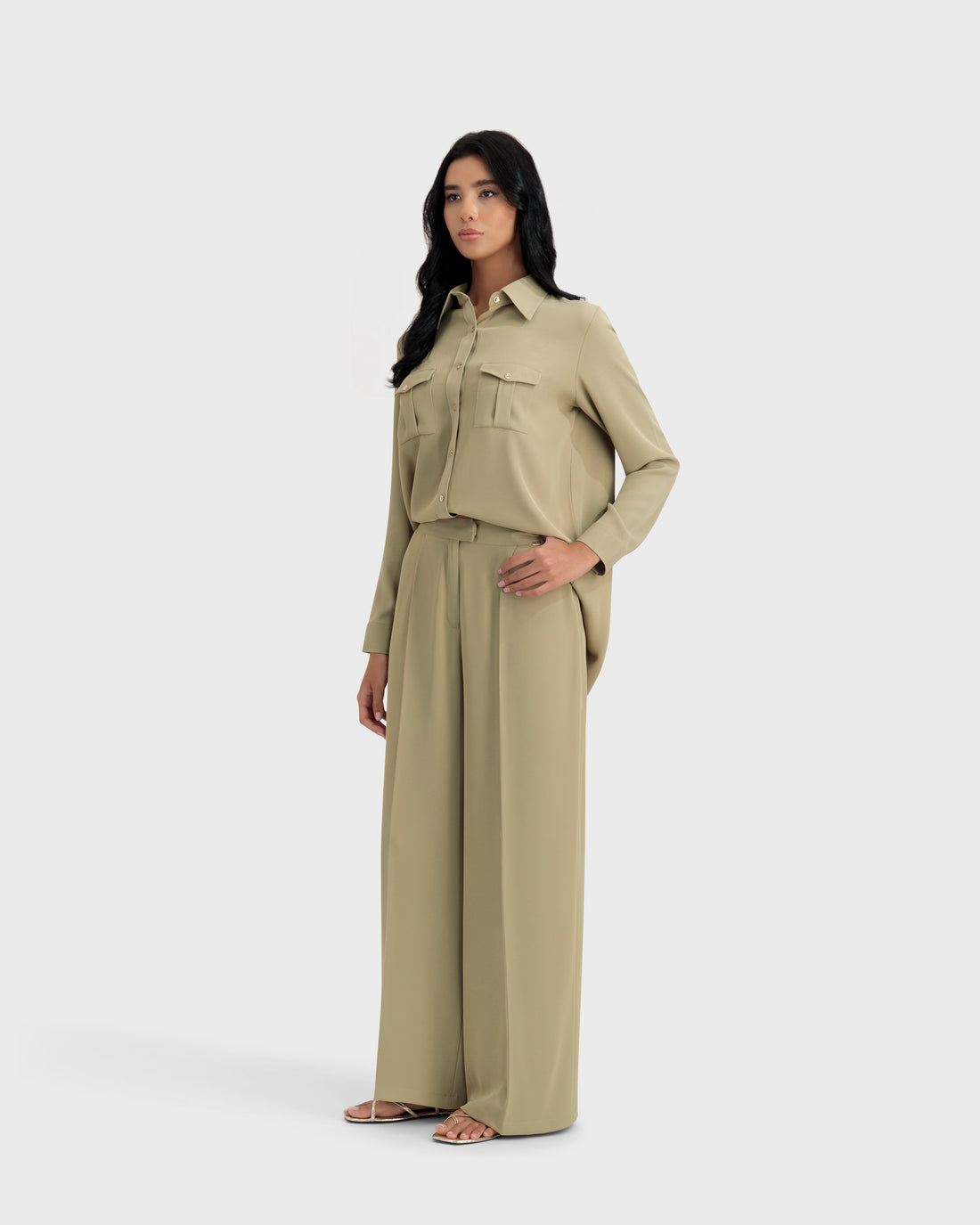 MIA PANTS GREEN BEIGE