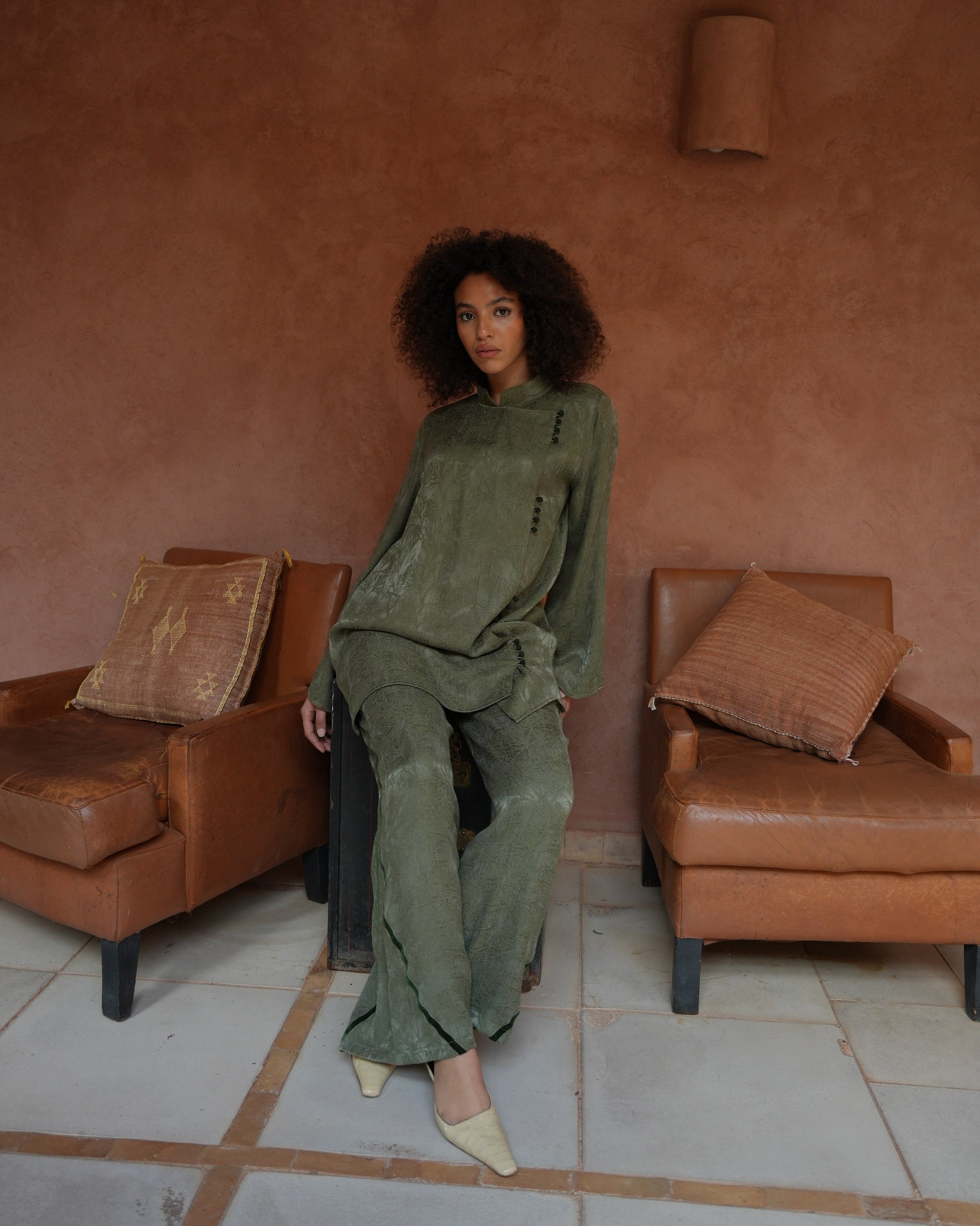 SELIN BLOUSE <span>SAGE OLIVE</span>