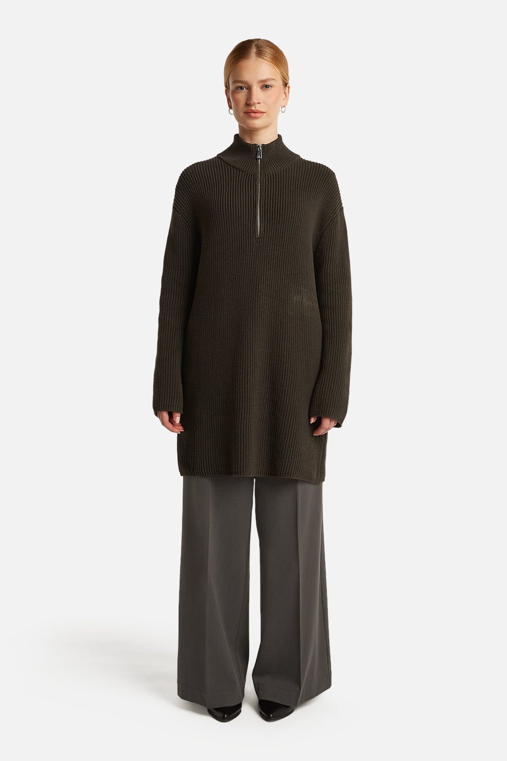 ELENA WIDE-LEG PANTS <span>CHARCOAL TAUPE</span>