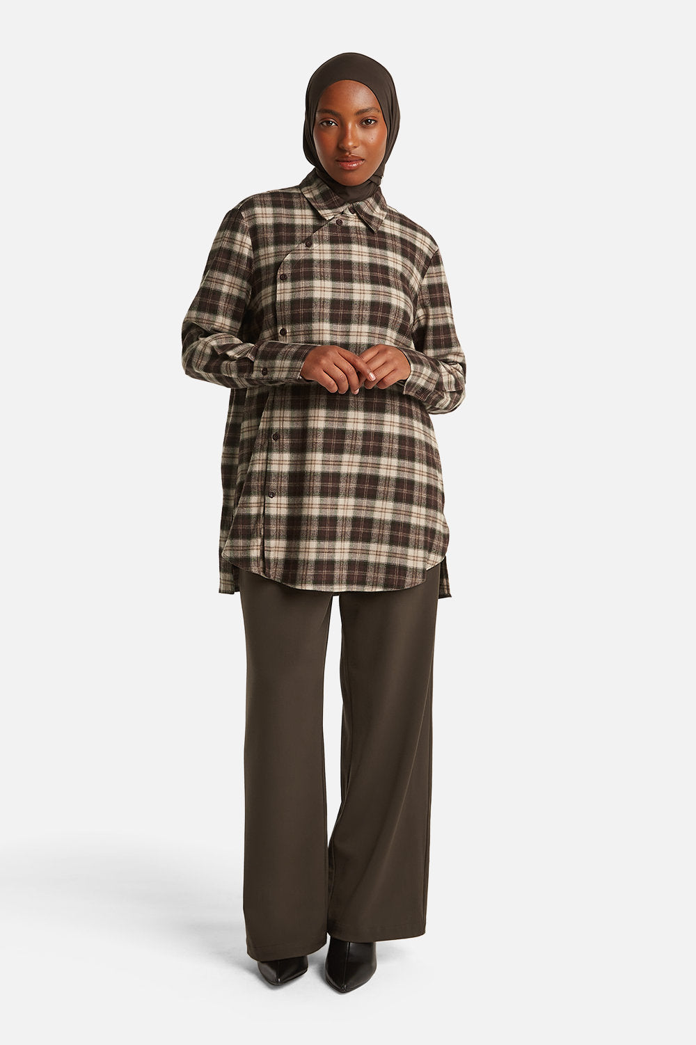 SEMIA BLOUSE <span>AUBERGINE PLAID</span>
