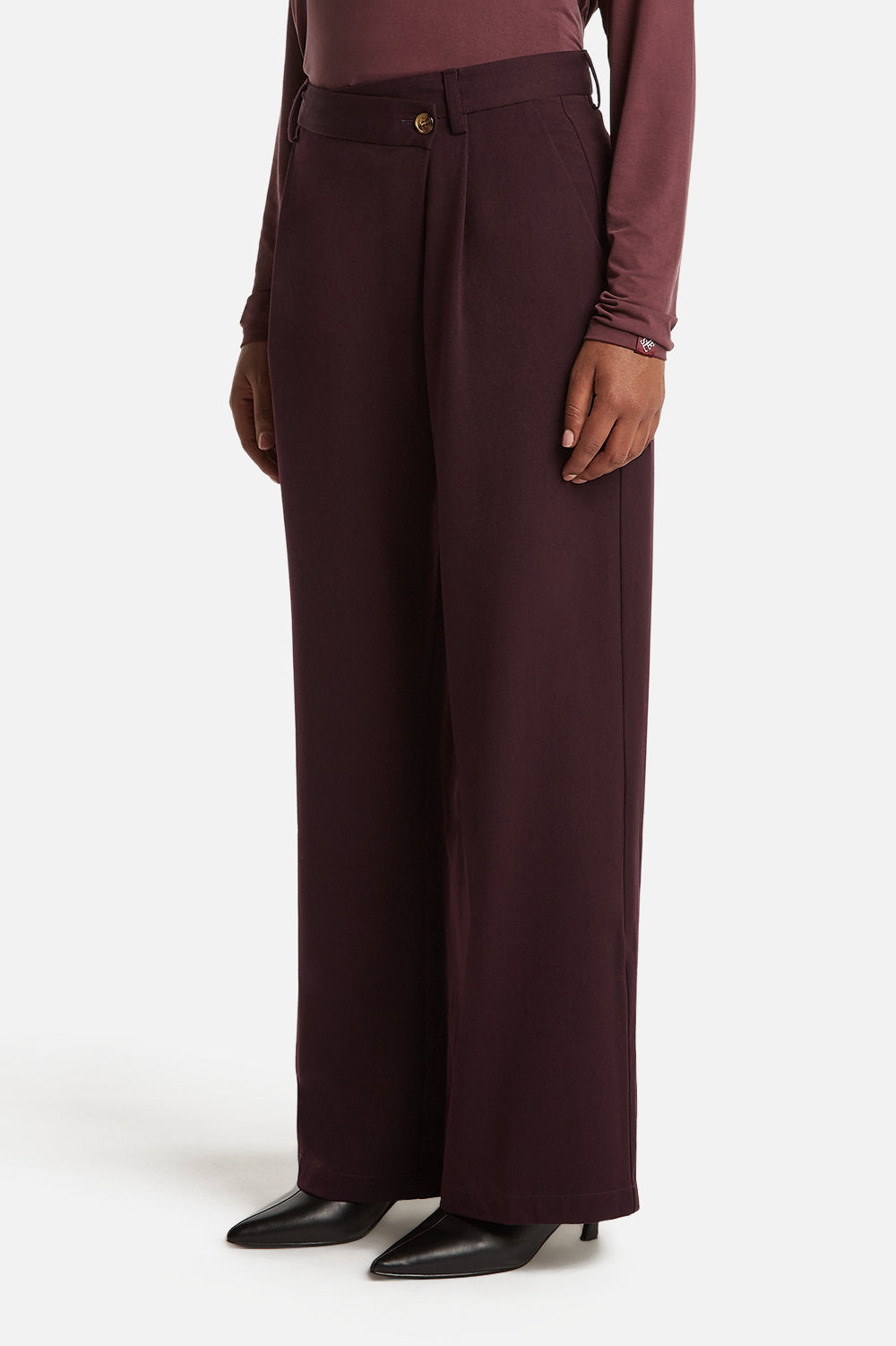 SERENA WRAP PANTS <span>DARK MULBERRY</span>