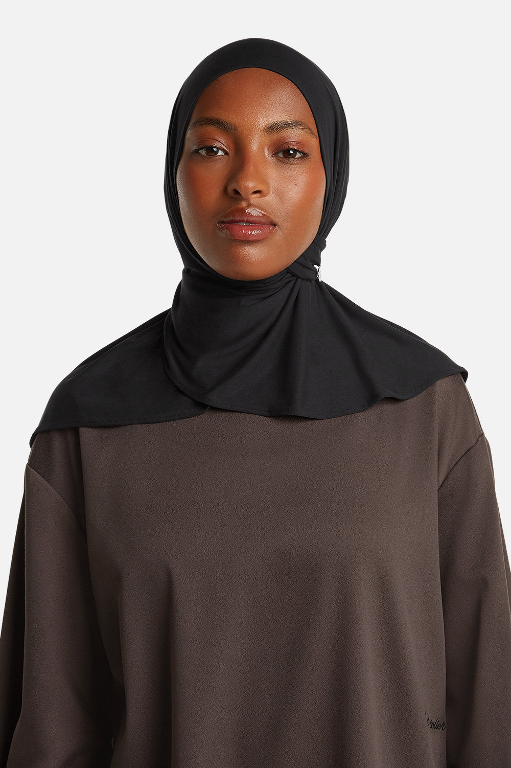 MODAL PULL ON SCARF SHORT <span>BLACK</span>