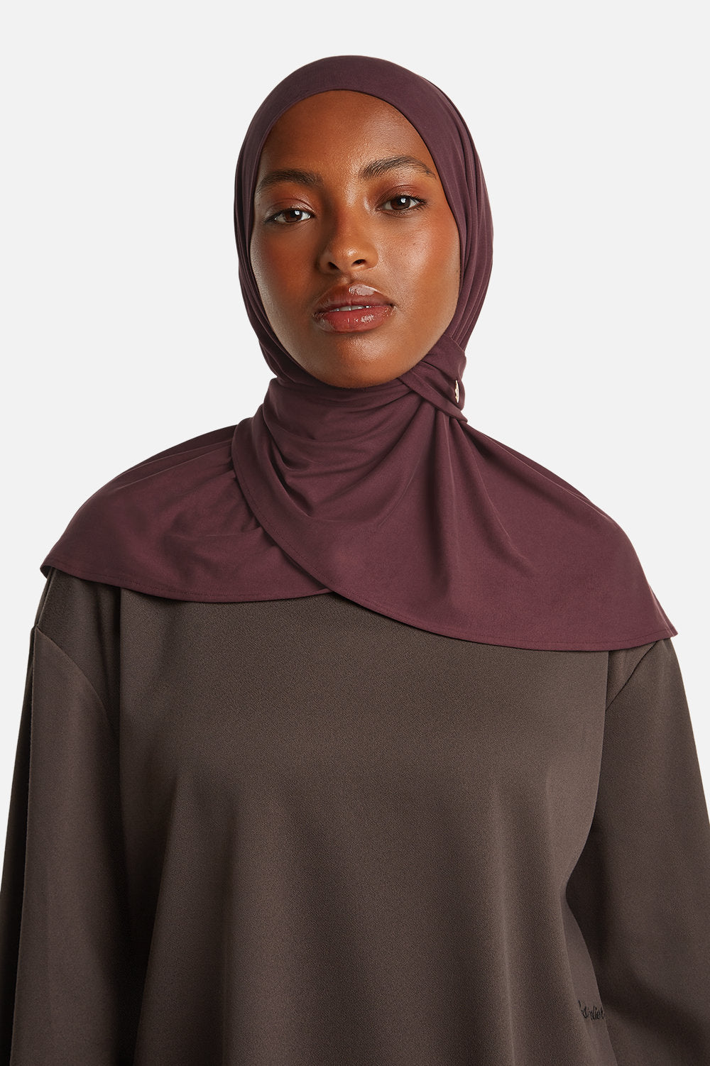 MODAL PULL ON SCARF SHORT DARK MULBERRY