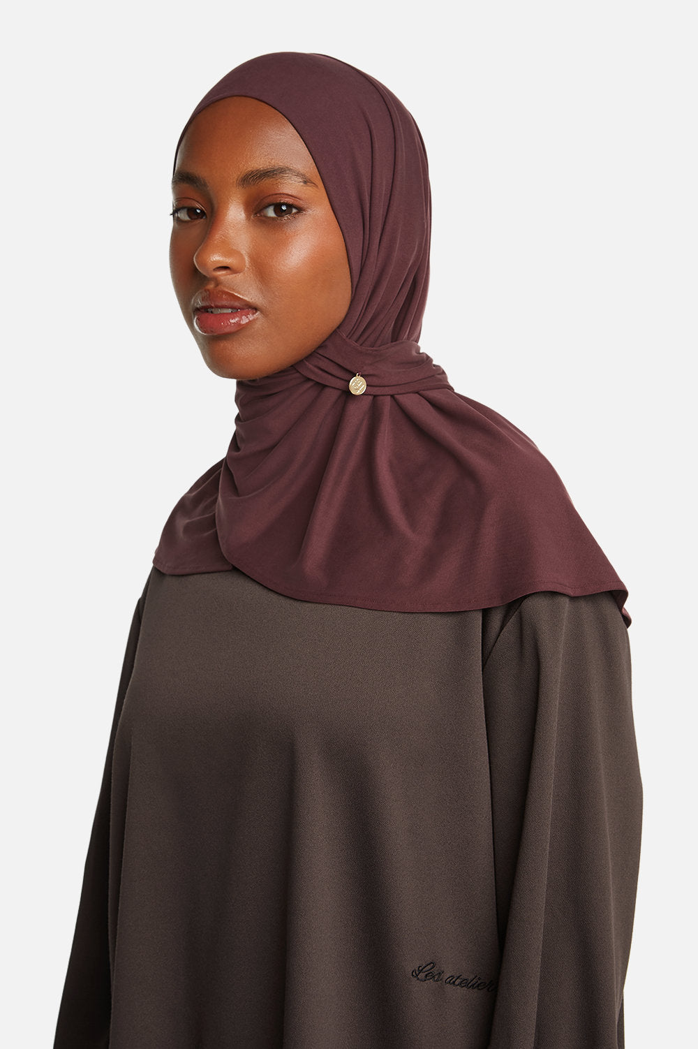 MODAL PULL ON SCARF SHORT DARK MULBERRY
