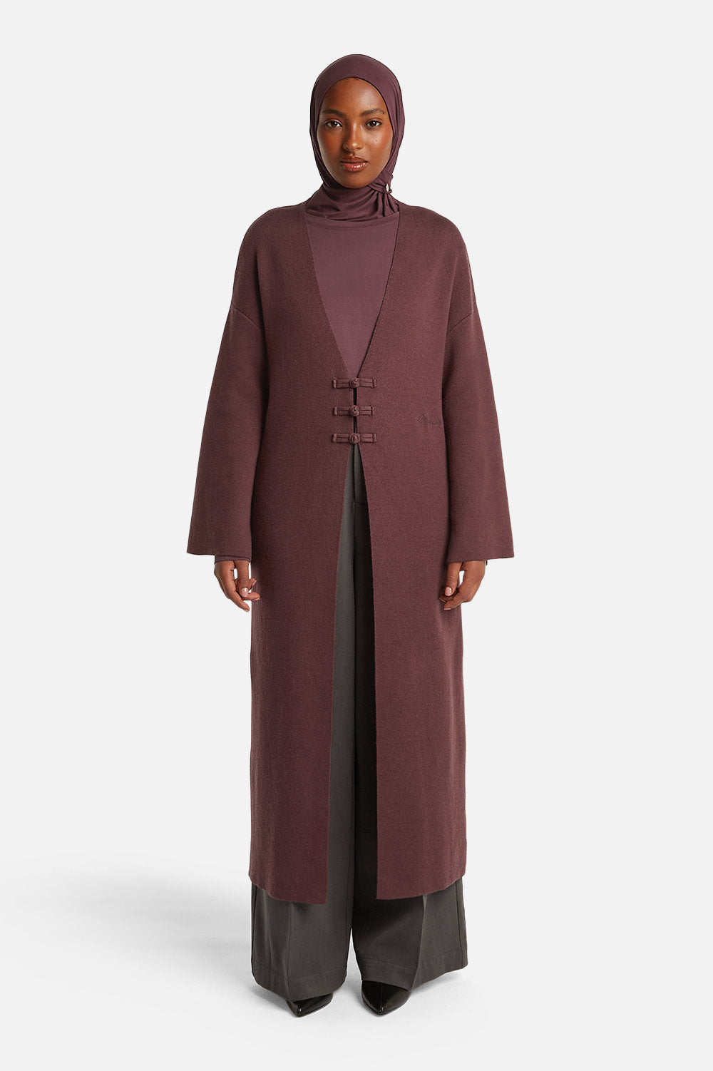 ZINEB CARDIGAN <span>AUBERGINE</span>
